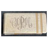 Sterling Silver & 14K Gold Monogram Money Clip