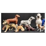7 Vintage Ceramic Dog Figurines