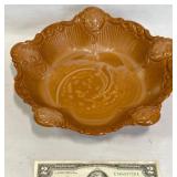 Rare Vintage McKee Caramel Slag Glass Bowl