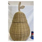 Kaplan Pear Woven Floor Basket w Lid