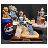 3 Porcelain Figurines 1980s- Norman Rockwell, Avon