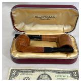 2 Vntg David P. Ehrlich Briar Tobacco Pipes w Case