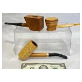 3 Novelty Tobacco Pipes w Unique Designs