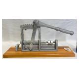 Novelty Metal Walnut Cracker w Wooden Base