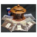 Duk-It Walnut Pipe Stand w Loose Tobacco