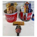 10 Vintage Beer Tap Handles & 2 Coca-Cola Buckets