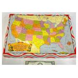 Vntg 1943 Map of the United States Jigsaw Puzzle