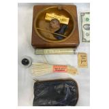 Vintage Duk-It Walnut Ashtray w Accessories