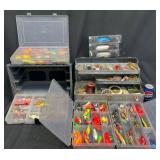 Fishing Tackle Boxes w Assorted Supplies & Lures