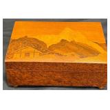 Vintage Swiss Trinket Music Boxï¿½w Wood Inlay