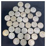 36 Kennedy Half Dollars w 40% Silver 1965-1969