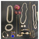 Vintage Jewelry Sets w Signed, Rhinestone +
