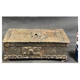 Antique Ornate Metal Jewelry Trinket Box