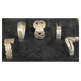 5 Sterling Silver Rings, Various Sizes