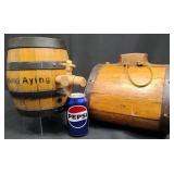 2 Vintage Wooden Kegs -ï¿½Brauerei Aying+