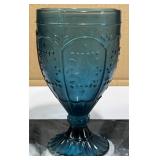 12 New Fitz & Floyd Indigo Blue Goblets