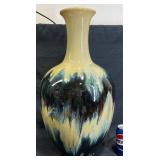 Large Ceramic Floor Vase w Flammï¿½ Drip Glaze