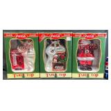 3 Vintage Coca-Cola Table Top Christmas Figures