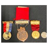 3 Vntg Fire Dept Convention & Guest Ribbon Badges
