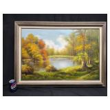 Original Woodland & Lake Sceneï¿½Painting