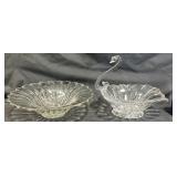 2 Vintage Glass Serving Bowls - Swan+