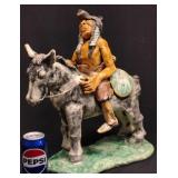 Horse & Native American Sculpture L. Rodriguez