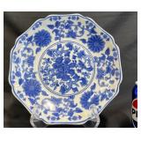 Vintage Asianï¿½Blue & White Floralï¿½Porcelain Plate