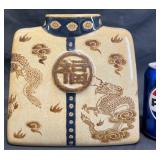 Chinese Ceramic Vase w Dragons