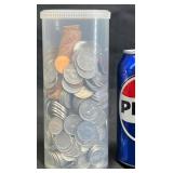 7.5 Lbs of Mixed Canadian Coins in Container