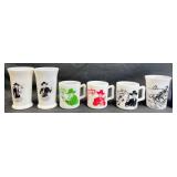 Vntg Hopalong Cassidy Milk Glass Mugs & Tumblers