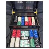 Poker Set w Chips & Cards in Case