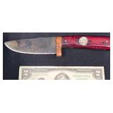 Custom Fixed Blade Hunting Knife w Coin Inlay