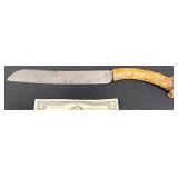 Butcher Knife w Stag Antler Handle