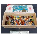 Vintage M.F. Christensen Cigar Box w Marbles