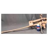 Antique Blacksmith Post Vise w Long Mounting Arm