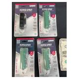 4 New Sabre Pepper Sprays w Keychains