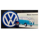 VW Logo Sign & Mass Transit VW Bus Sign Set