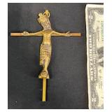 Pellegrin Brass Crucifix w Crownï¿½Christ Figure