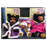 3 Raikes Teddy Bears - King, Queen & Jester Set
