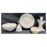 5 Pieces Vintage Belleek Irish Porcelain