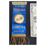 Antique 1899 Liberty NY Parade Ribbon
