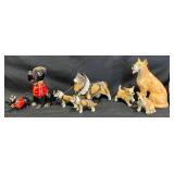 3 Vintage Dog Moms w Puppies Figurines