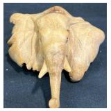 Small Hand-Carved Oak Burl Elephant Sculpture