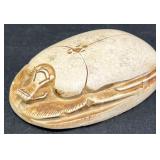 Carved Scarab w Hieroglyphic Details