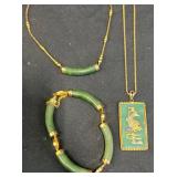 2 Jade Necklaces & Jade Bracelet