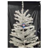 Silver Tinsel Christmas Tree w Stand