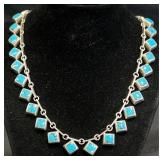 Sterling Silver w Turquoise Statement Necklace