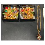 Vintage Joan Rivers Egg Charms w Necklace Set