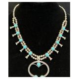Sterling Silver Turquoise Necklace & Earrings Set