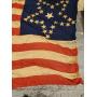 Antique 34 Star US Flag 8x14' Tattered